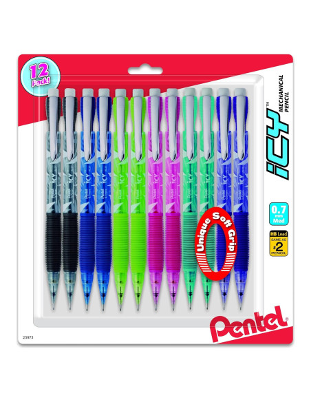 Lápiz Mecánico Pentel Icy 0.7mm Multicolor Paquete de 12
