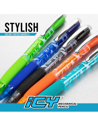 Lápiz Mecánico Pentel Icy 0.7mm Multicolor Paquete de 12