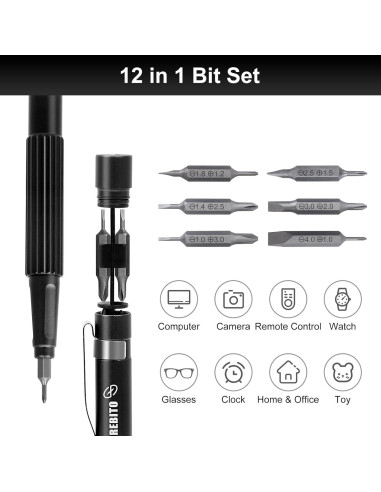STREBITO Juego de Destornilladores 13 en 1 Ergonómico