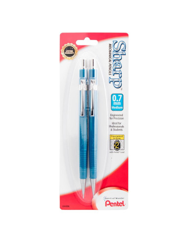 Lápiz Mecánico Pentel P207BP2K6 0.7 mm Azul - 2 Unidades