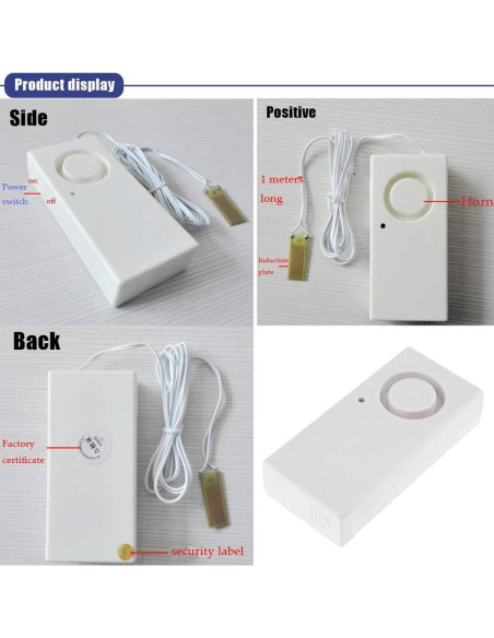Ximimark Alarma de Fuga de Agua 2Pcs 120dB Detección Inundación