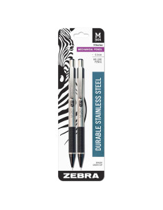Lápices Mecánicos Zebra Pen M-301 Acero Inoxidable 0.5mm Paquete de 2