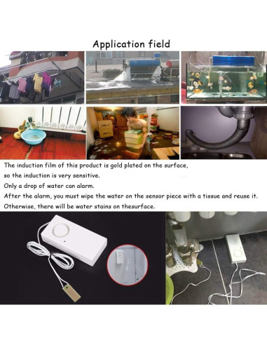 Ximimark Alarma de Fuga de Agua 2Pcs 120dB Detección Inundación