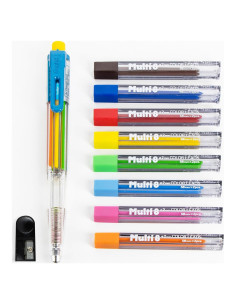 Conjunto de Lápices Automáticos Pentel 8 Colores con Sacapuntas
