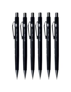 Lápiz Mecánico Pentel P205 0.5mm Negro - Paquete de 6