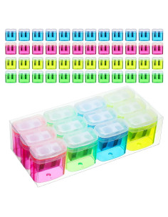 48 Sacapuntas Manuales Doble Orificio Tenare Multicolor