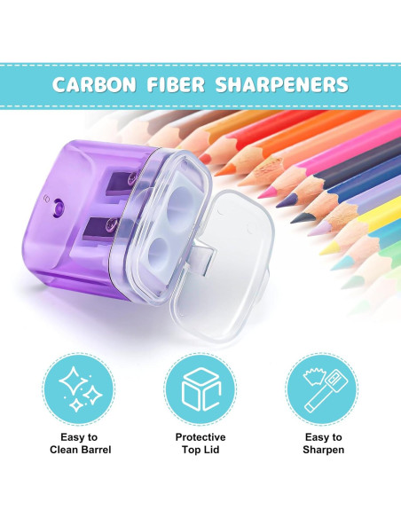 Paquete de 100 Sacapuntas Craiiby Doble Agujero Multicolor