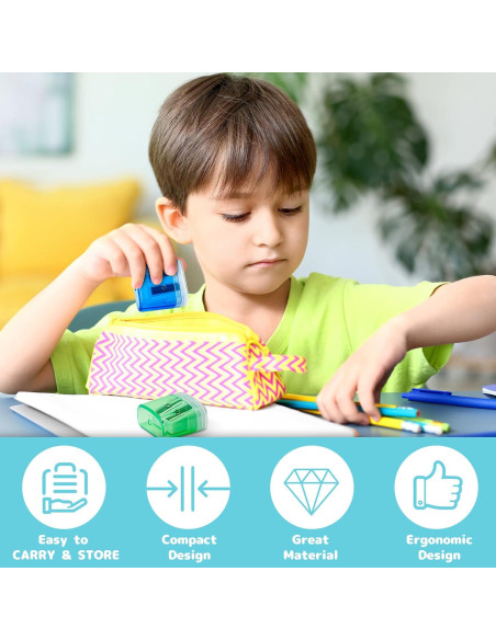 Paquete de 100 Sacapuntas Craiiby Doble Agujero Multicolor