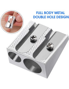 Afilador de Lápices de Metal OFiSEXPT Doble Orificio 4pcs 2