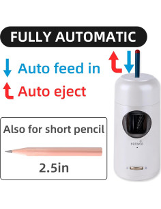 Sacapuntas Eléctrico Tenwin Jumbo 7-11.5mm Recargable Plata 2