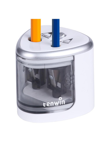 Sacapuntas eléctrico Tihoo doble orificio para lápices 6-12mm