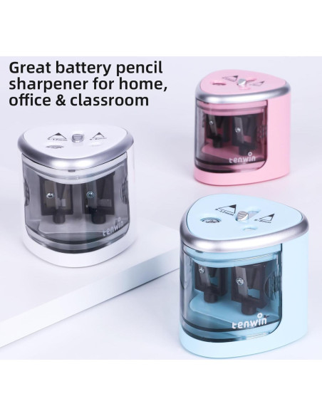 Sacapuntas eléctrico Tihoo doble orificio para lápices 6-12mm Sacapuntas eléctrico Tihoo doble orificio para lápices 6-12mm