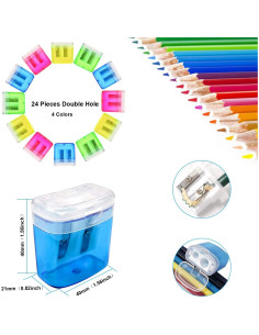 Sacapuntas Manual ForTomorrow Doble Orificio 24 Piezas Multicolor 2