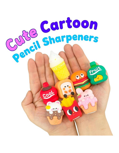 Sacapuntas Manual Colorido DueHoppee - Paquete de 8 para Niños