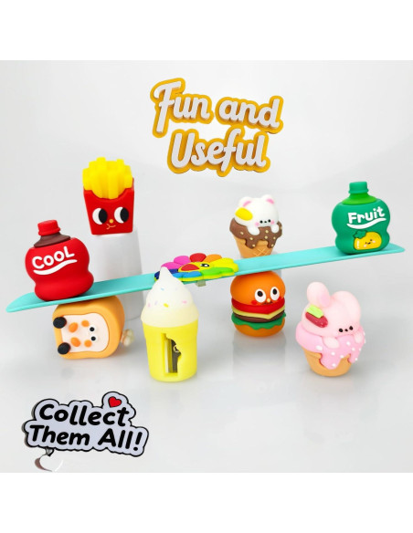 Sacapuntas Manual Colorido DueHoppee - Paquete de 8 para Niños Sacapuntas Manual Colorido DueHoppee - Paquete de 8 para Niños