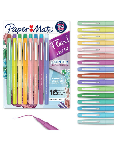 Bolígrafos Aromatizados Paper Mate Flair Nature Escape, 16 Colores