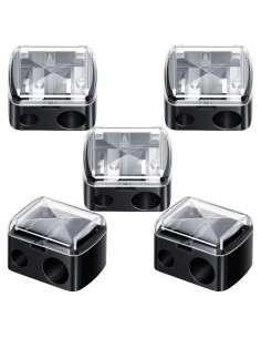 Paquete de 5 Sacapuntas de Maquillaje Chuangdi Negro