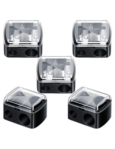 Paquete de 5 Sacapuntas de Maquillaje Chuangdi Negro