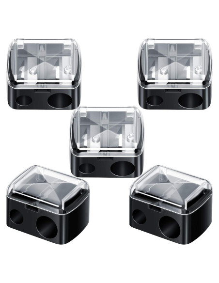 Paquete de 5 Sacapuntas de Maquillaje Chuangdi Negro