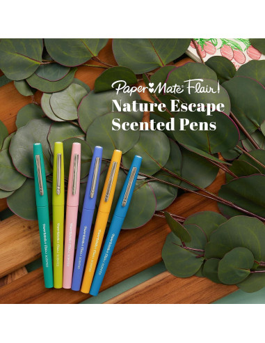 Bolígrafos Aromatizados Paper Mate Flair Nature Escape, 16 Colores