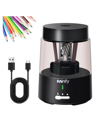 Sacapuntas Eléctrico Minify PS01 Recargable 2000mAh Negro