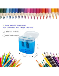 48 Sacapuntas Manuales Gutyble 2 Agujeros Colores Vibrantes 2