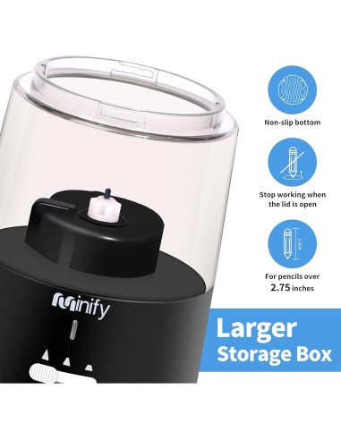 Sacapuntas Eléctrico Minify PS01 Recargable 2000mAh Negro