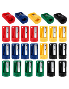 Paquete de 20 Sacapuntas Manuales Uoeo para Carpintería Multicolor