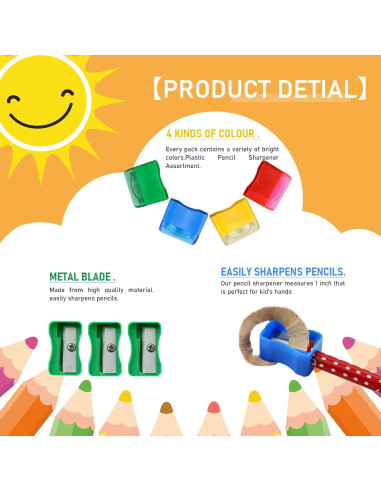 Sacapuntas Manual de Plástico Multicolor Faxco - 96 PCS