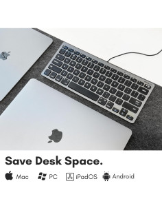 Teclado USB-C Macally Compacto 78 Teclas Gris Espacial 2