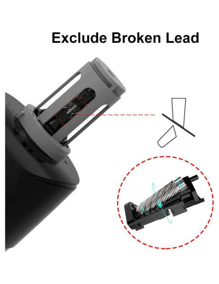 Sacapuntas Eléctrico Recargable Tihoo Negro 6-8mm Rápido Sacapuntas Eléctrico Recargable Tihoo Negro 6-8mm Rápido