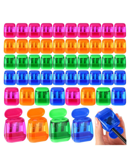 48 Sacapuntas Manuales Chivertion Doble Agujero Portátiles