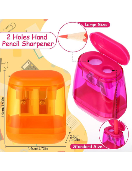 48 Sacapuntas Manuales Chivertion Doble Agujero Portátiles