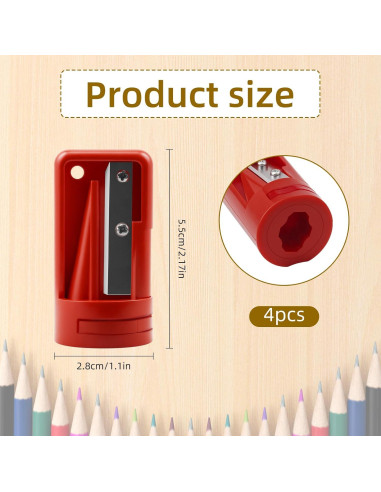 Sacapuntas de Carpintero Notoke - Paquete de 4 Manuales Rojos