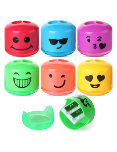 Mr. Pen Sacapuntas de Lápiz Doble Agujero 6 Paquete Colores