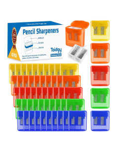 Paquete de 40 Sacapuntas Doble Orificio Toidgy Multicolor