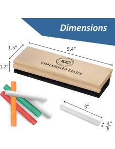 Juego de Tizas y Borrador The Mega Deals - 24 Piezas Sin Polvo 2