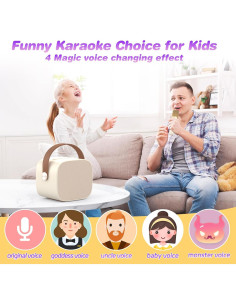 Mini Máquina de Karaoke MEGUO M1 Altavoz Bluetooth 2 Micrófonos 2