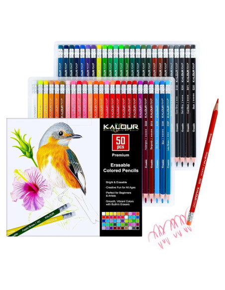Set de Lápices de Colores Borrables KALOUR 50 Colores
