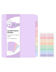 Divisores de Plástico SKYDUE 8 Pestañas para Carpeta 3 Anillas