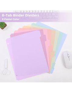 Divisores de Plástico SKYDUE 8 Pestañas para Carpeta 3 Anillas 2