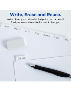 Separadores de papel Avery Big Tab Write & Erase, 8 pestañas, 6 juegos 2
