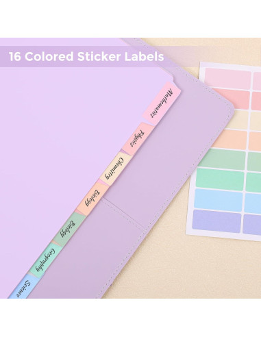 Divisores de Plástico SKYDUE 8 Pestañas para Carpeta 3 Anillas