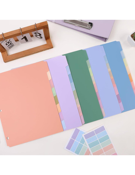 Divisores de Plástico SKYDUE 8 Pestañas para Carpeta 3 Anillas