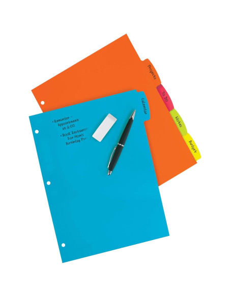 Separadores de plástico Avery Big Tab Write & Erase, 15 unidades