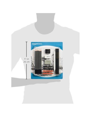 Kit de lápices de arte Amazon Basics 17 piezas para dibujo