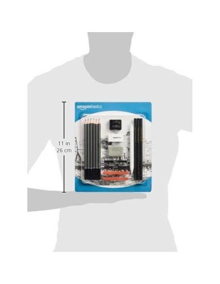 Kit de lápices de arte Amazon Basics 17 piezas para dibujo