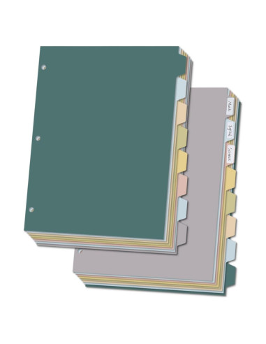 Separadores de Carpeta de 3 Anillos Clipique 8 Pestañas