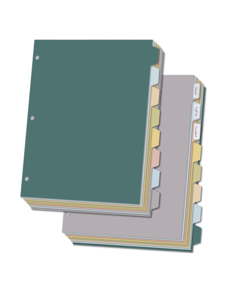Separadores de Carpeta de 3 Anillos Clipique 8 Pestañas