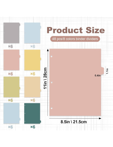 Separadores de Carpeta de 3 Anillos Clipique 8 Pestañas